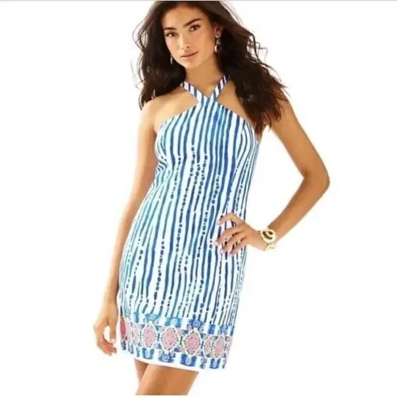 Lilly Pulitzer Iveigh Shift Blue Crush Bay Stripe Dress - Picture 11 of 11